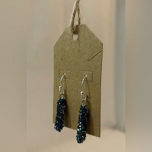 Elegant Silver and Blue Beaded Earrings